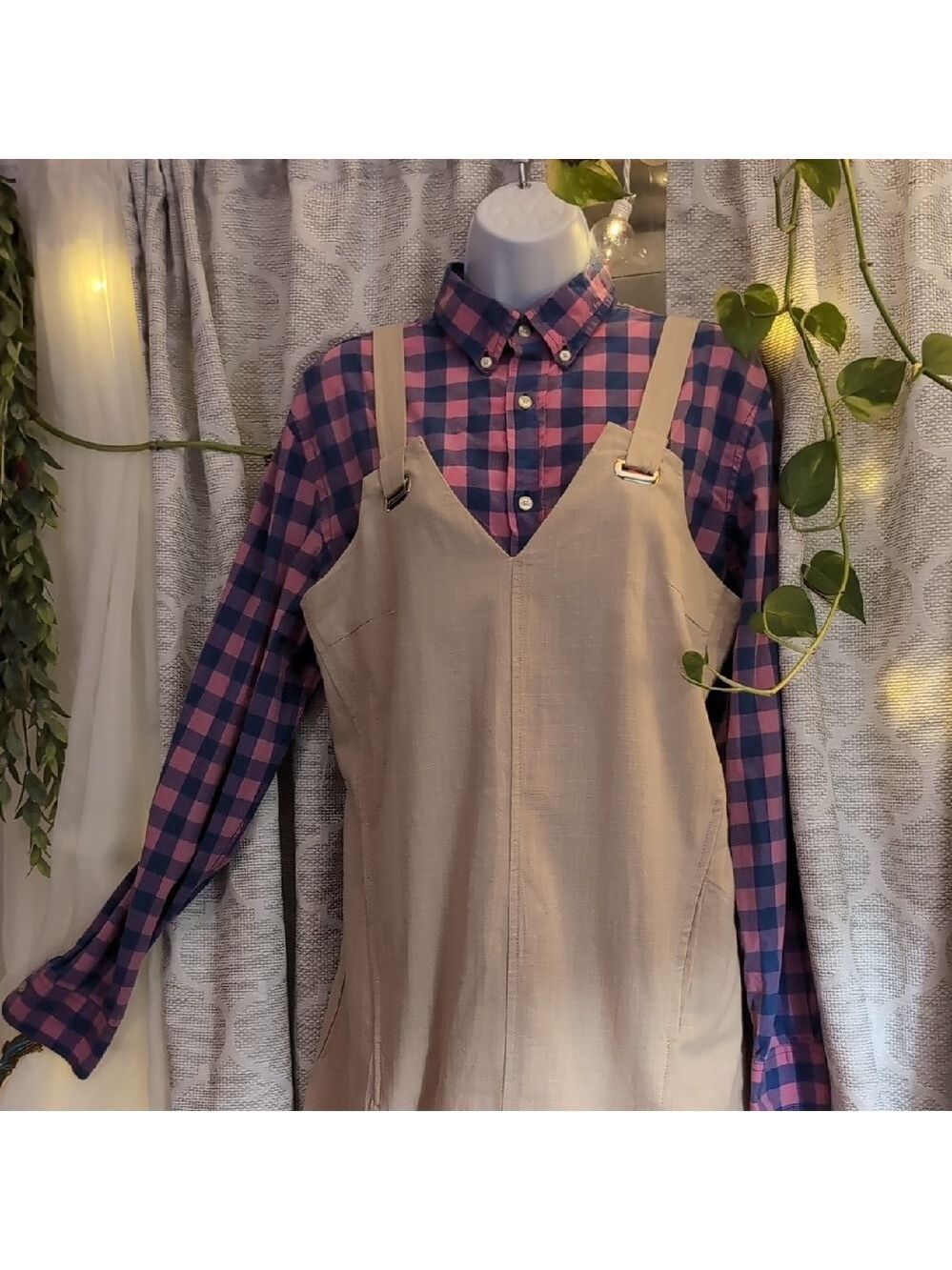 Bubble Gum Pink & Blue Checked Shirt From American Eagle - Picture 4 of 6
